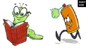 Bookworm chased by pesticide